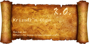 Krizsán Olga névjegykártya