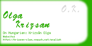 olga krizsan business card