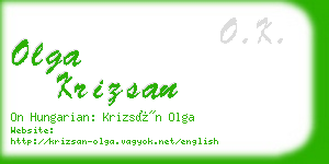 olga krizsan business card